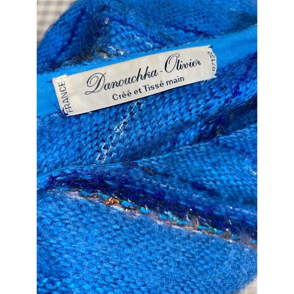 Danouchka-Olivier Vintage Women’s Wool Mohair Sweater OS Lurex Sequin Striped - Picture 7 of 9